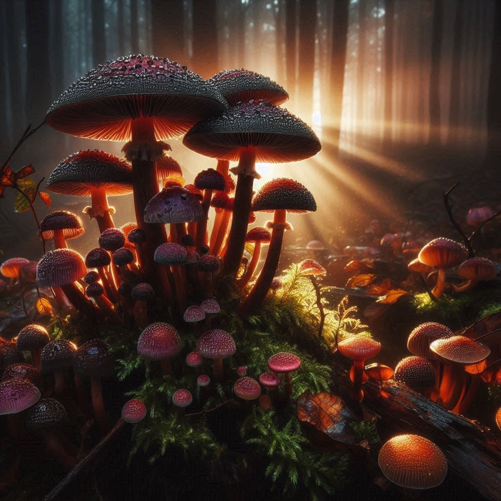 Magical mushroom world - wall or table pictures