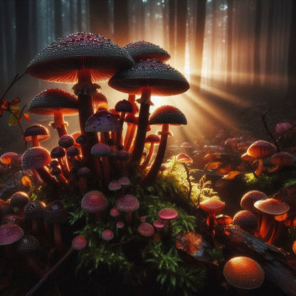 Magical mushroom world - wall or table pictures