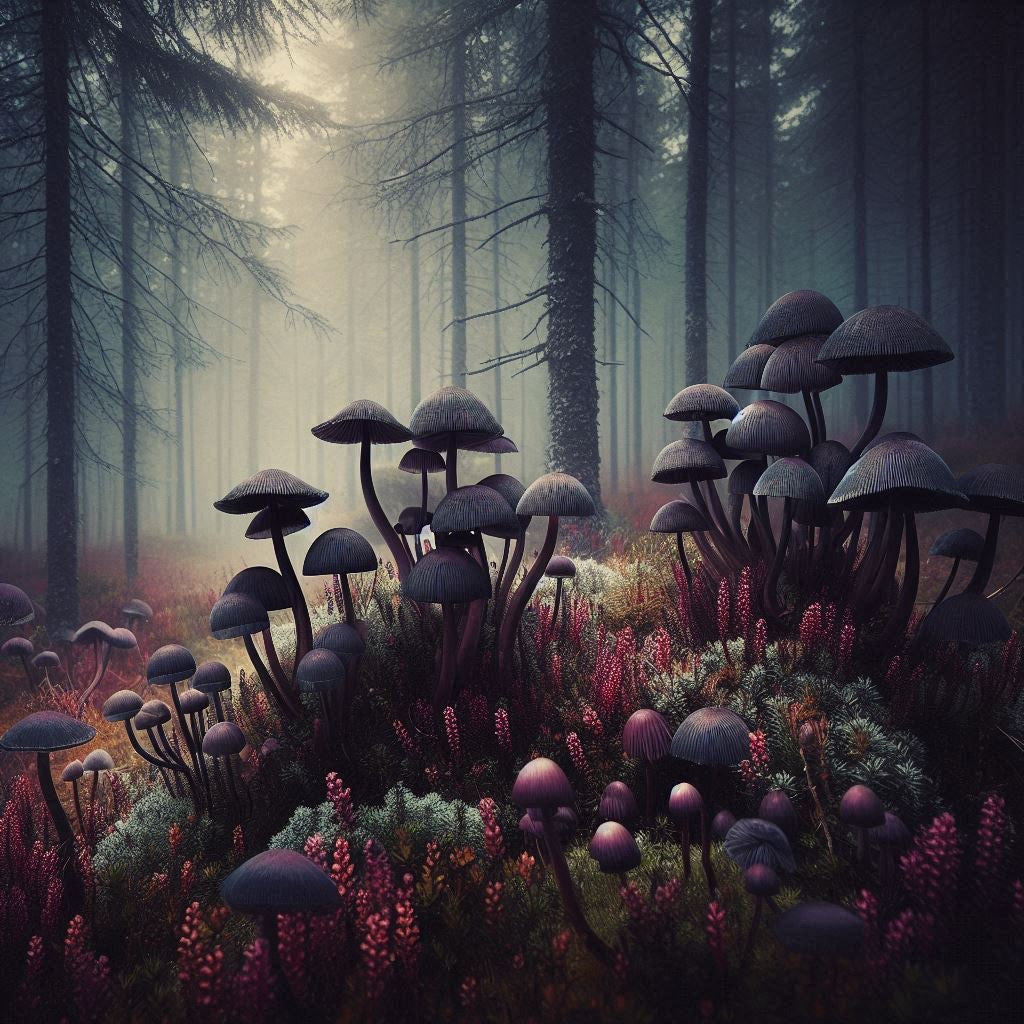 Magical mushroom world - wall or table pictures