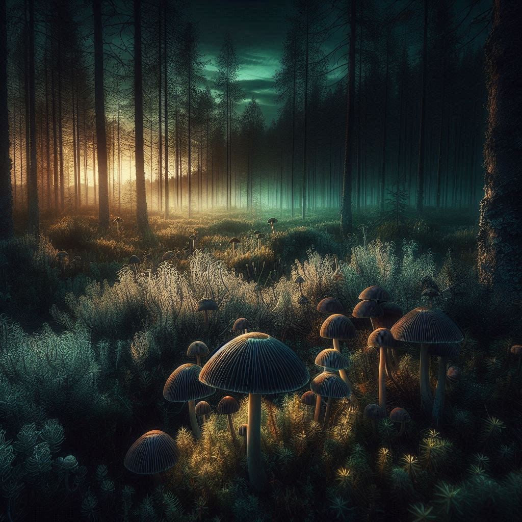 Magical mushroom world - wall or table pictures
