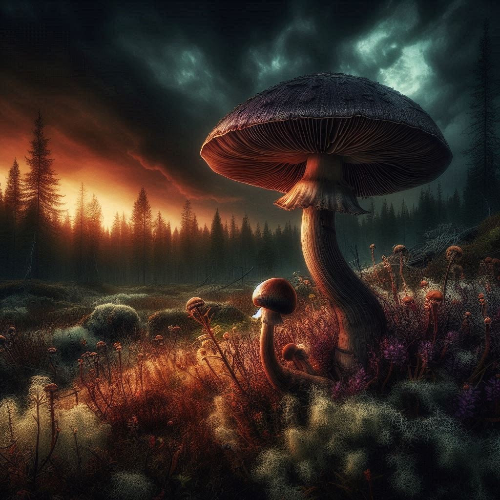 Magical mushroom world - wall or table pictures
