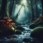 Magical mushroom world - wall or table pictures
