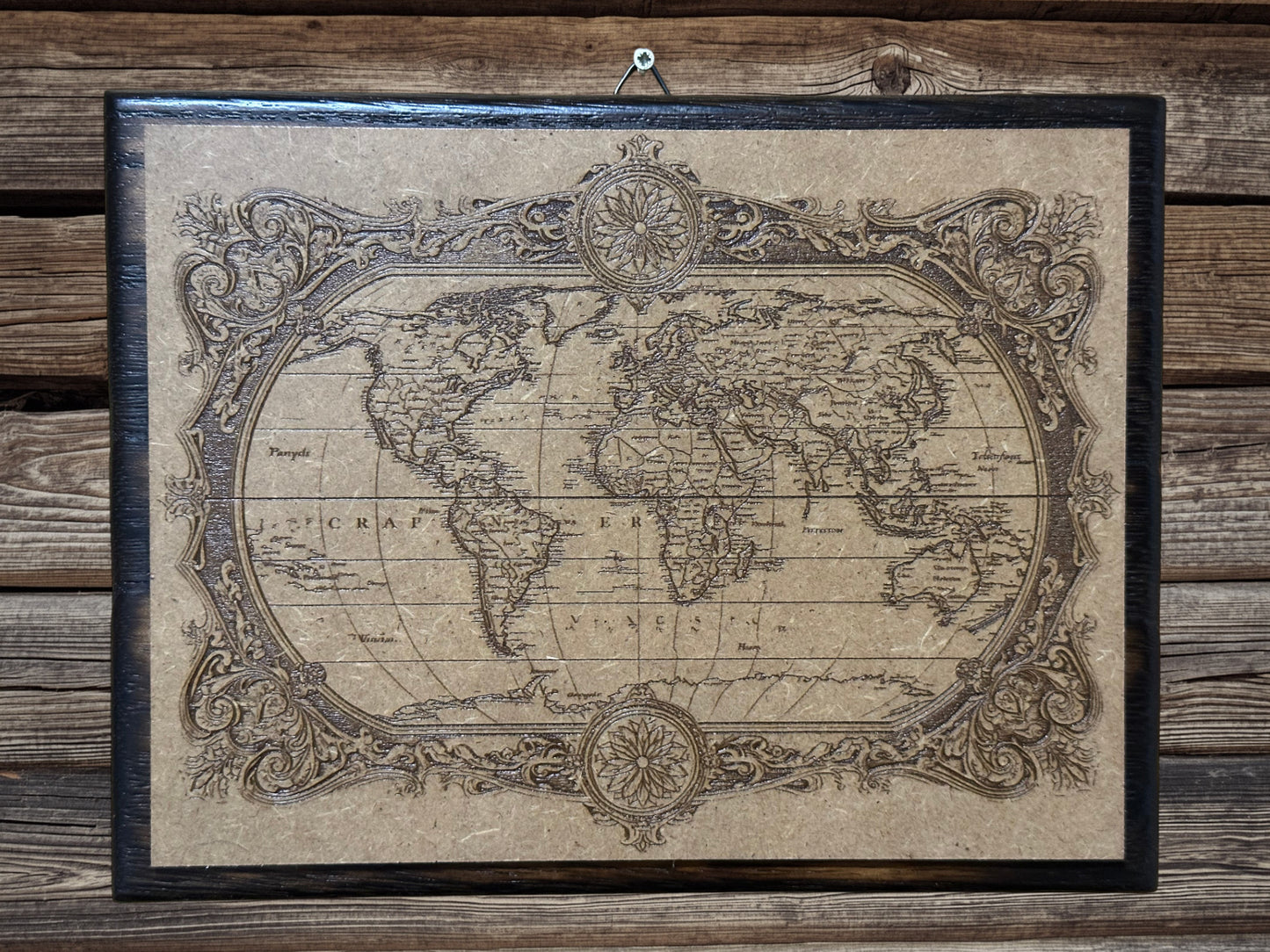 Vintage világtérkép - Ornamentikus Glóbusz