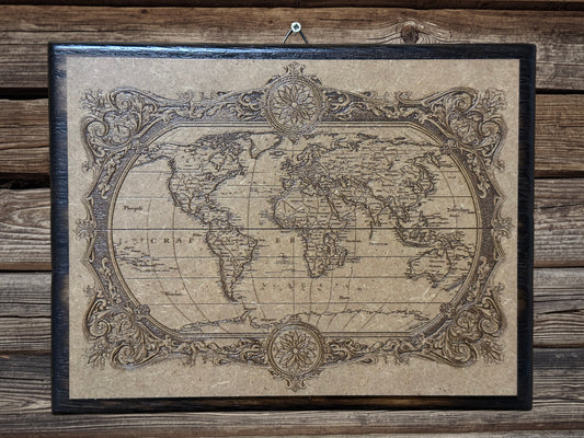 Vintage világtérkép - Ornamentikus Glóbusz
