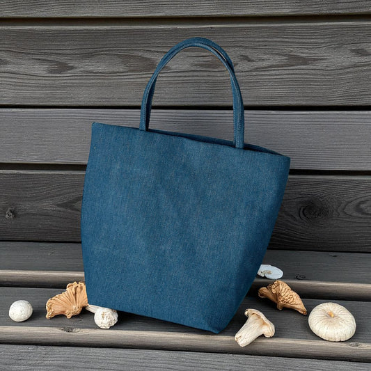 Mushroom denim handbag