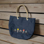 Mushroom denim handbag