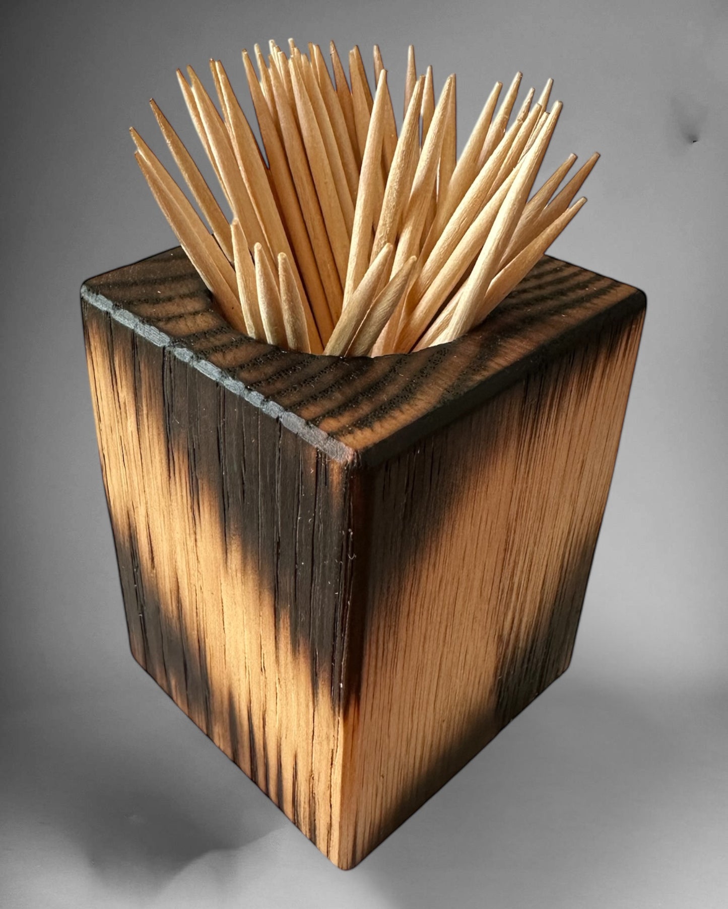 Wooden toothpick holder