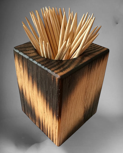 Wooden toothpick holder