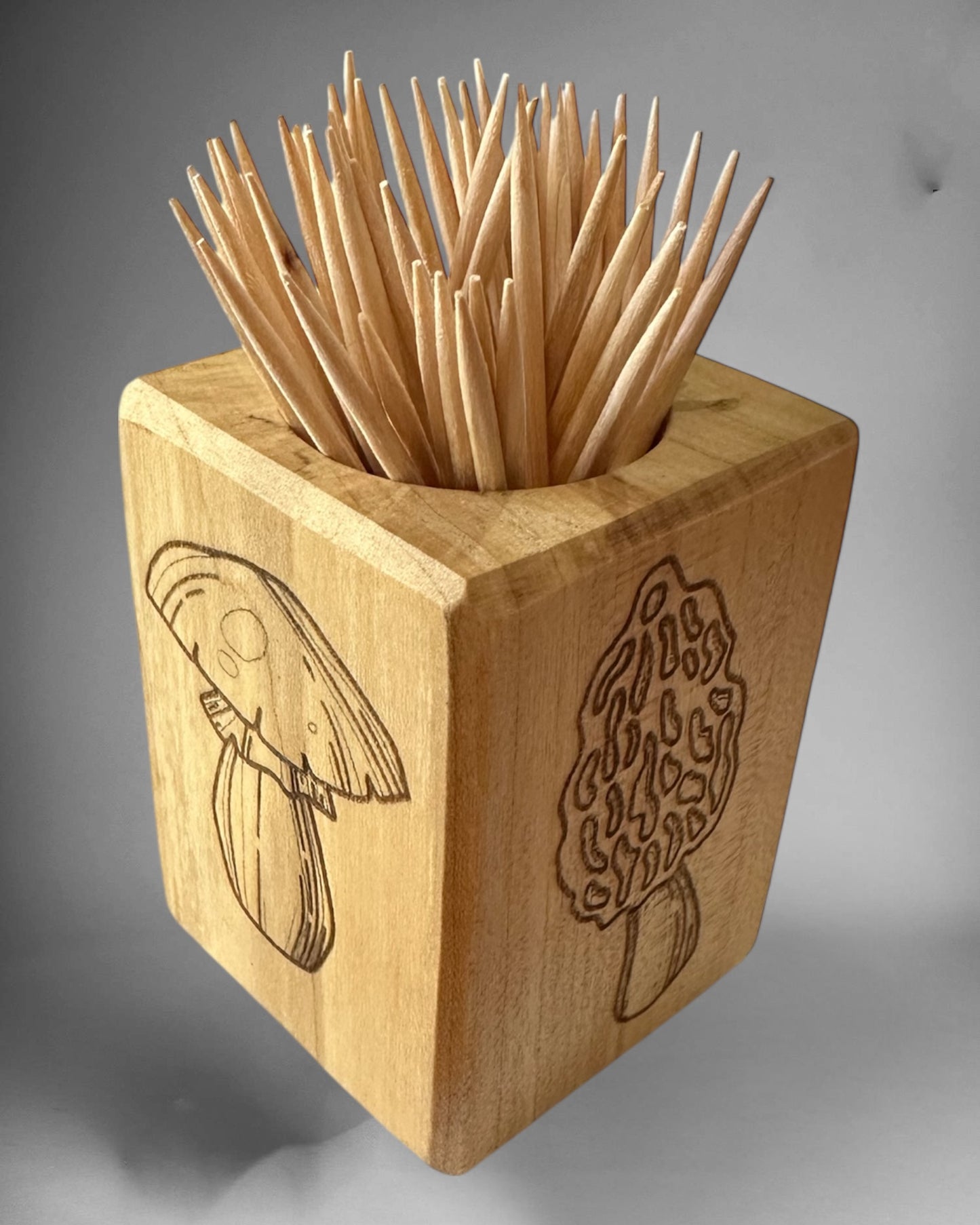 Wooden toothpick holder